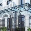 Mái hiên kính cường lực che sân